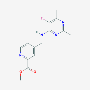 molecular formula C14H15FN4O2 B6751042 Methyl 4-[[(5-fluoro-2,6-dimethylpyrimidin-4-yl)amino]methyl]pyridine-2-carboxylate 