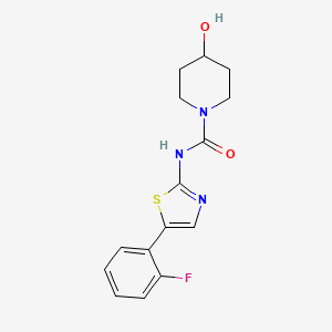 molecular formula C15H16FN3O2S B6751198 N-[5-(2-fluorophenyl)-1,3-thiazol-2-yl]-4-hydroxypiperidine-1-carboxamide 