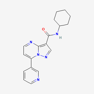 molecular formula C18H19N5O B6751392 N-cyclohexyl-7-pyridin-3-ylpyrazolo[1,5-a]pyrimidine-3-carboxamide 