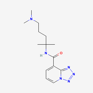 molecular formula C14H22N6O B6751399 N-[5-(dimethylamino)-2-methylpentan-2-yl]tetrazolo[1,5-a]pyridine-8-carboxamide 