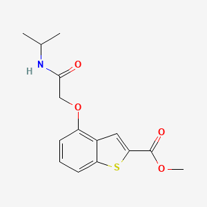 molecular formula C15H17NO4S B6751425 Methyl 4-[2-oxo-2-(propan-2-ylamino)ethoxy]-1-benzothiophene-2-carboxylate 