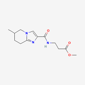 molecular formula C13H19N3O3 B6751434 Methyl 3-[(6-methyl-5,6,7,8-tetrahydroimidazo[1,2-a]pyridine-2-carbonyl)amino]propanoate 
