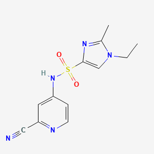molecular formula C12H13N5O2S B6751510 N-(2-cyanopyridin-4-yl)-1-ethyl-2-methylimidazole-4-sulfonamide 