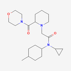 molecular formula C22H37N3O3 B6751809 N-cyclopropyl-N-(4-methylcyclohexyl)-2-[2-(morpholine-4-carbonyl)piperidin-1-yl]acetamide 