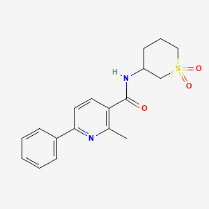 molecular formula C18H20N2O3S B6752765 N-(1,1-dioxothian-3-yl)-2-methyl-6-phenylpyridine-3-carboxamide 