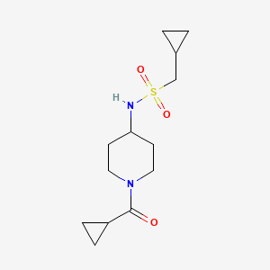 molecular formula C13H22N2O3S B6752784 N-[1-(cyclopropanecarbonyl)piperidin-4-yl]-1-cyclopropylmethanesulfonamide 
