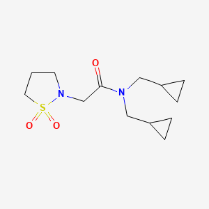 molecular formula C13H22N2O3S B6752864 N,N-bis(cyclopropylmethyl)-2-(1,1-dioxo-1,2-thiazolidin-2-yl)acetamide 
