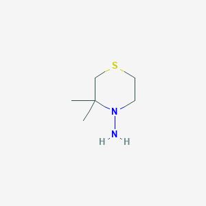 molecular formula C6H14N2S B067529 3,3-Dimethylthiomorpholin-4-amine CAS No. 164790-76-5