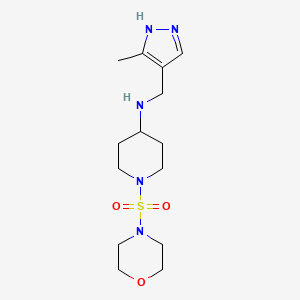 molecular formula C14H25N5O3S B6753049 N-[(5-methyl-1H-pyrazol-4-yl)methyl]-1-morpholin-4-ylsulfonylpiperidin-4-amine 