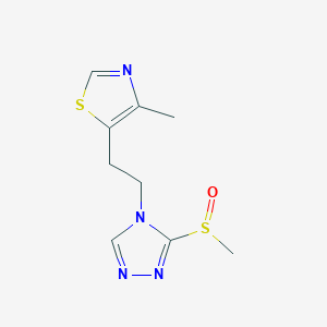 molecular formula C9H12N4OS2 B6753214 4-Methyl-5-[2-(3-methylsulfinyl-1,2,4-triazol-4-yl)ethyl]-1,3-thiazole 