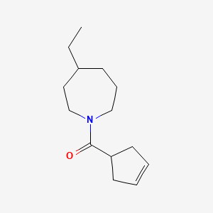 molecular formula C14H23NO B6753471 Cyclopent-3-en-1-yl-(4-ethylazepan-1-yl)methanone 