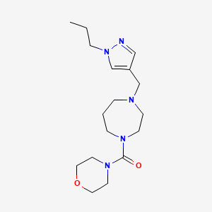 molecular formula C17H29N5O2 B6753537 Morpholin-4-yl-[4-[(1-propylpyrazol-4-yl)methyl]-1,4-diazepan-1-yl]methanone 