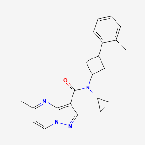 molecular formula C22H24N4O B6753586 N-cyclopropyl-5-methyl-N-[3-(2-methylphenyl)cyclobutyl]pyrazolo[1,5-a]pyrimidine-3-carboxamide 