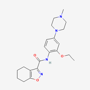 molecular formula C21H28N4O3 B6754345 N-[2-ethoxy-4-(4-methylpiperazin-1-yl)phenyl]-4,5,6,7-tetrahydro-1,2-benzoxazole-3-carboxamide 
