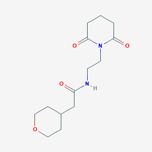 molecular formula C14H22N2O4 B6754399 N-[2-(2,6-dioxopiperidin-1-yl)ethyl]-2-(oxan-4-yl)acetamide 
