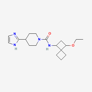 molecular formula C18H28N4O2 B6754465 N-(3-ethoxyspiro[3.3]heptan-1-yl)-4-(1H-imidazol-2-yl)piperidine-1-carboxamide 