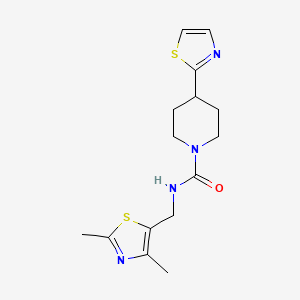 molecular formula C15H20N4OS2 B6754471 N-[(2,4-dimethyl-1,3-thiazol-5-yl)methyl]-4-(1,3-thiazol-2-yl)piperidine-1-carboxamide 