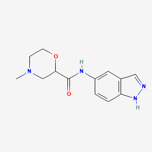 molecular formula C13H16N4O2 B6754535 N-(1H-indazol-5-yl)-4-methylmorpholine-2-carboxamide 