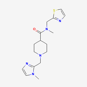 molecular formula C16H23N5OS B6754661 N-methyl-1-[(1-methylimidazol-2-yl)methyl]-N-(1,3-thiazol-2-ylmethyl)piperidine-4-carboxamide 