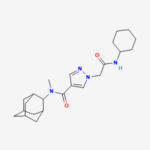 molecular formula C23H34N4O2 B6754677 N-(2-adamantyl)-1-[2-(cyclohexylamino)-2-oxoethyl]-N-methylpyrazole-4-carboxamide 