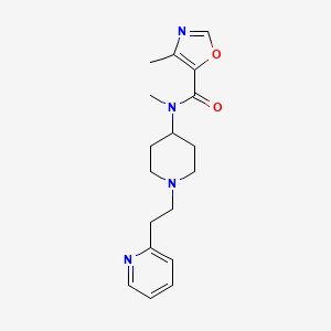molecular formula C18H24N4O2 B6754750 N,4-dimethyl-N-[1-(2-pyridin-2-ylethyl)piperidin-4-yl]-1,3-oxazole-5-carboxamide 