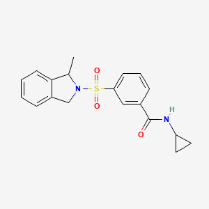 molecular formula C19H20N2O3S B6754751 N-cyclopropyl-3-[(1-methyl-1,3-dihydroisoindol-2-yl)sulfonyl]benzamide 