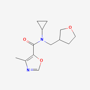 molecular formula C13H18N2O3 B6754785 N-cyclopropyl-4-methyl-N-(oxolan-3-ylmethyl)-1,3-oxazole-5-carboxamide 