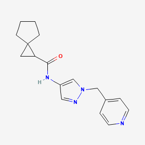 molecular formula C17H20N4O B6754805 N-[1-(pyridin-4-ylmethyl)pyrazol-4-yl]spiro[2.4]heptane-2-carboxamide 