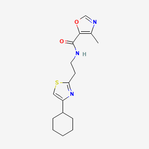 molecular formula C16H21N3O2S B6754820 N-[2-(4-cyclohexyl-1,3-thiazol-2-yl)ethyl]-4-methyl-1,3-oxazole-5-carboxamide 