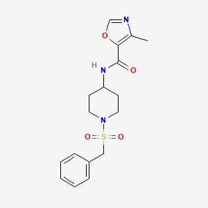 molecular formula C17H21N3O4S B6754837 N-(1-benzylsulfonylpiperidin-4-yl)-4-methyl-1,3-oxazole-5-carboxamide 