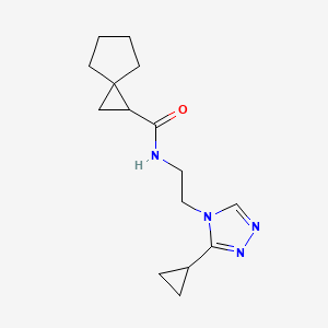 molecular formula C15H22N4O B6754870 N-[2-(3-cyclopropyl-1,2,4-triazol-4-yl)ethyl]spiro[2.4]heptane-2-carboxamide 