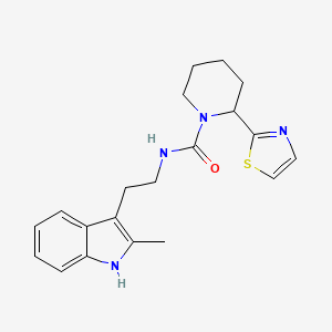 molecular formula C20H24N4OS B6754890 N-[2-(2-methyl-1H-indol-3-yl)ethyl]-2-(1,3-thiazol-2-yl)piperidine-1-carboxamide 