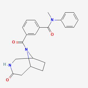 molecular formula C22H23N3O3 B6755110 N-methyl-3-(4-oxo-3,9-diazabicyclo[4.2.1]nonane-9-carbonyl)-N-phenylbenzamide 