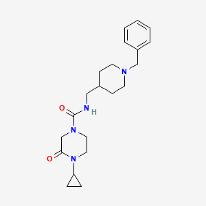 molecular formula C21H30N4O2 B6755176 N-[(1-benzylpiperidin-4-yl)methyl]-4-cyclopropyl-3-oxopiperazine-1-carboxamide 