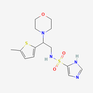 molecular formula C14H20N4O3S2 B6755183 N-[2-(5-methylthiophen-2-yl)-2-morpholin-4-ylethyl]-1H-imidazole-5-sulfonamide 
