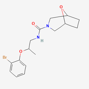 molecular formula C16H21BrN2O3 B6755253 N-[2-(2-bromophenoxy)propyl]-8-oxa-3-azabicyclo[3.2.1]octane-3-carboxamide 