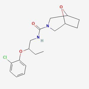 molecular formula C17H23ClN2O3 B6755265 N-[2-(2-chlorophenoxy)butyl]-8-oxa-3-azabicyclo[3.2.1]octane-3-carboxamide 