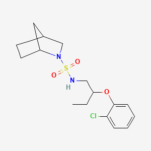 molecular formula C16H23ClN2O3S B6755295 N-[2-(2-chlorophenoxy)butyl]-2-azabicyclo[2.2.1]heptane-2-sulfonamide 