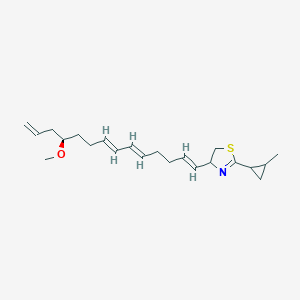 molecular formula C23H35NOS B067553 4-[(1E,5E,7E,11R)-11-methoxytetradeca-1,5,7,13-tetraenyl]-2-(2-methylcyclopropyl)-4,5-dihydro-1,3-thiazole CAS No. 164454-36-8