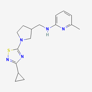 molecular formula C16H21N5S B6755435 N-[[1-(3-cyclopropyl-1,2,4-thiadiazol-5-yl)pyrrolidin-3-yl]methyl]-6-methylpyridin-2-amine 