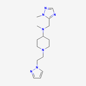 molecular formula C15H25N7 B6755487 N-methyl-N-[(2-methyl-1,2,4-triazol-3-yl)methyl]-1-(2-pyrazol-1-ylethyl)piperidin-4-amine 