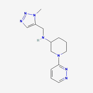 molecular formula C13H19N7 B6755721 N-[(3-methyltriazol-4-yl)methyl]-1-pyridazin-3-ylpiperidin-3-amine 