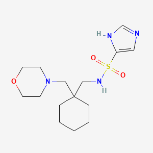 molecular formula C15H26N4O3S B6755790 N-[[1-(morpholin-4-ylmethyl)cyclohexyl]methyl]-1H-imidazole-5-sulfonamide 