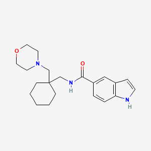 molecular formula C21H29N3O2 B6755813 N-[[1-(morpholin-4-ylmethyl)cyclohexyl]methyl]-1H-indole-5-carboxamide 
