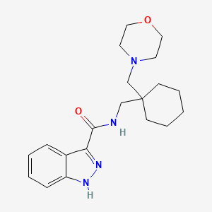 molecular formula C20H28N4O2 B6755899 N-[[1-(morpholin-4-ylmethyl)cyclohexyl]methyl]-1H-indazole-3-carboxamide 