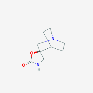 molecular formula C9H14N2O2 B067559 (5S)-spiro[1,3-oxazolidine-5,3'-1-azabicyclo[2.2.2]octane]-2-one CAS No. 178419-47-1