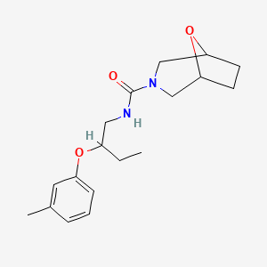 molecular formula C18H26N2O3 B6756122 N-[2-(3-methylphenoxy)butyl]-8-oxa-3-azabicyclo[3.2.1]octane-3-carboxamide 