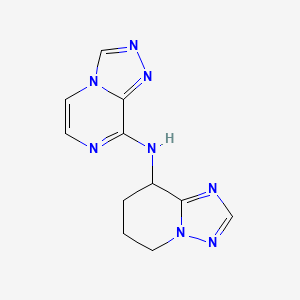 molecular formula C11H12N8 B6756131 N-(5,6,7,8-tetrahydro-[1,2,4]triazolo[1,5-a]pyridin-8-yl)-[1,2,4]triazolo[4,3-a]pyrazin-8-amine 