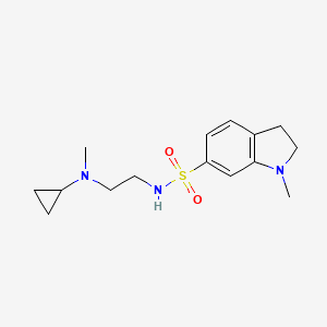 molecular formula C15H23N3O2S B6756178 N-[2-[cyclopropyl(methyl)amino]ethyl]-1-methyl-2,3-dihydroindole-6-sulfonamide 