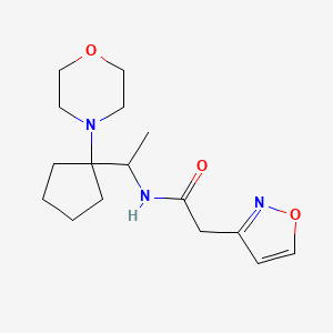 molecular formula C16H25N3O3 B6756355 N-[1-(1-morpholin-4-ylcyclopentyl)ethyl]-2-(1,2-oxazol-3-yl)acetamide 